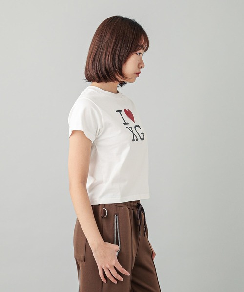 トップス X-girl I LOVE XG BIG TEE DRESS WHITE X-girl】STENCIL I LOVE XG LOGO S/S BIG TEE DRESS Tシャツ