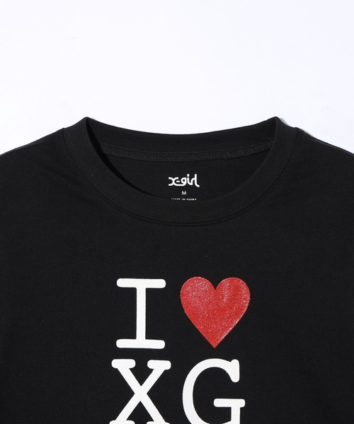 X-girl（エックスガール）の「I LOVE XG LOGO S/S BABY TEE（T