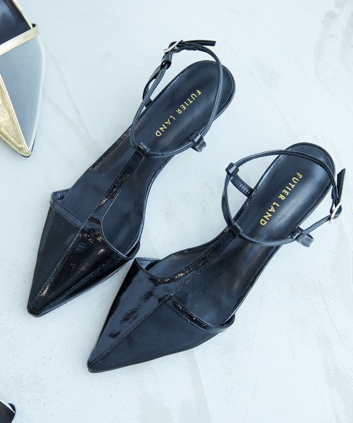 Futier land（フューティアランド）の「アシンメトリーTストラップサンダル（サンダル・レディース・ブラック/ゴールド/シルバー・36/37/40/38/39）」の2枚目の写真