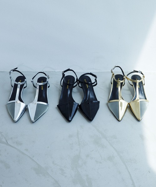 Futier land（フューティアランド）の「アシンメトリーTストラップサンダル（サンダル・レディース・ブラック/ゴールド/シルバー・36/37/40/38/39）」の9枚目の写真