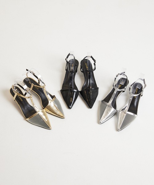 Futier land（フューティアランド）の「アシンメトリーTストラップサンダル（サンダル・レディース・ブラック/ゴールド/シルバー・36/37/40/38/39）」の10枚目の写真