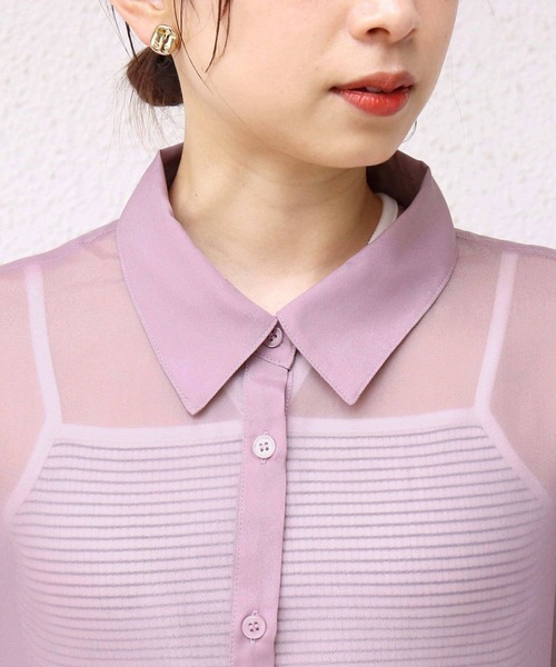 tiptop（ティップトップ）の「袖リボンシアーシャツ（シャツ/ブラウス・レディース・オフホワイト/ピンク/ブルー/イエロー・FREE）」の14枚目の写真