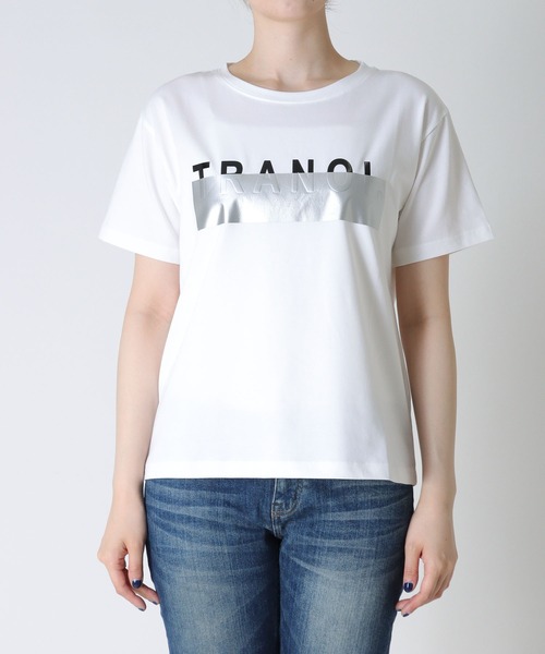 Jines（ジネス）の「TRANOIプリント Tシャツ（Tシャツ/カットソー・レディース・ホワイト/ブラック/ホワイト系その他/ブラック系その他・38）」の14枚目の写真