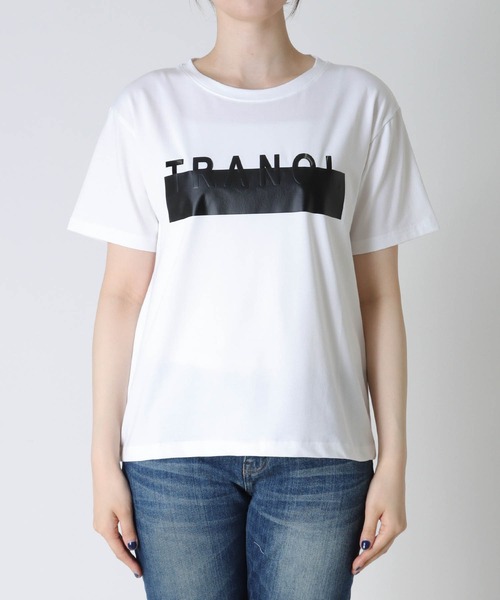 Jines（ジネス）の「TRANOIプリント Tシャツ（Tシャツ/カットソー・レディース・ホワイト/ブラック/ホワイト系その他/ブラック系その他・38）」の7枚目の写真