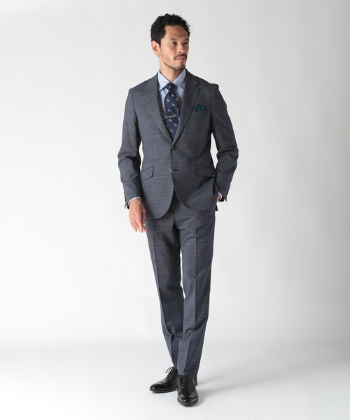 MEN'S BIGI（メンズビギ）の「ウールメランジグレンチェックスーツ＜セットアップ＞（スーツセット・メンズ・ネイビー/グレー・01/02/03/04）」の6枚目の写真