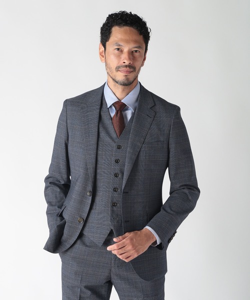 MEN'S BIGI（メンズビギ）の「ウールメランジグレンチェックスーツ＜セットアップ＞（スーツセット・メンズ・ネイビー/グレー・01/02/03/04）」の5枚目の写真