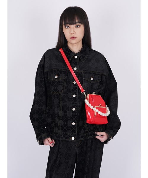 PAMEO POSE(パメオポーズ)の「Pixel Clover Denim Jacket(デニムジャケット・レディース・ブラック/スカイブルー・FREE)」の8枚目の写真