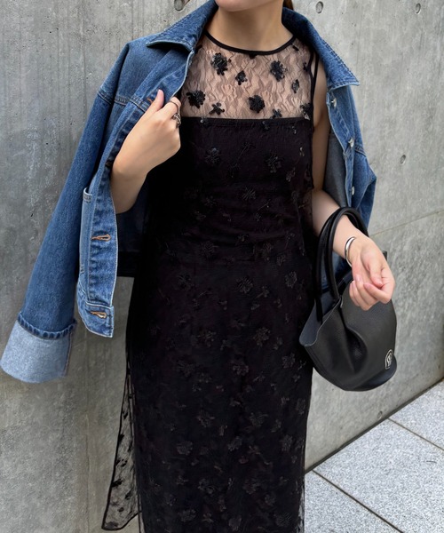 COLLAGE GALLARDAGALANTE（コラージュガリャルダガランテ）の「スパンコールシアーワンピース（ワンピース・レディース・ホワイト/ブラック・FREE）」の2枚目の写真