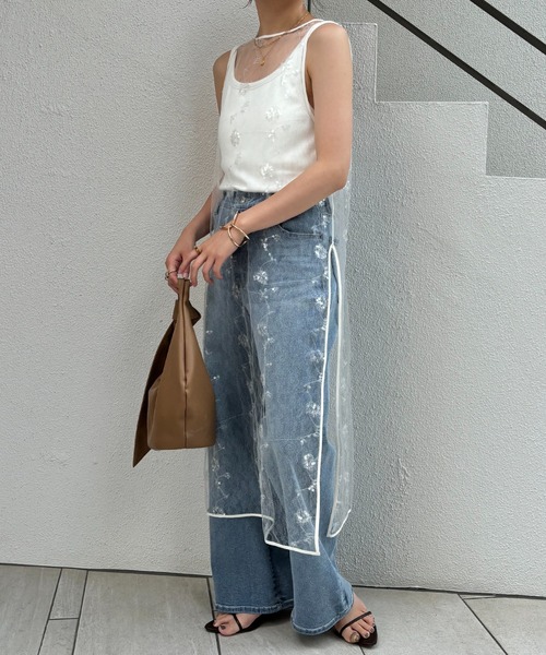 COLLAGE GALLARDAGALANTE（コラージュガリャルダガランテ）の「スパンコールシアーワンピース（ワンピース・レディース・ホワイト/ブラック・FREE）」の5枚目の写真