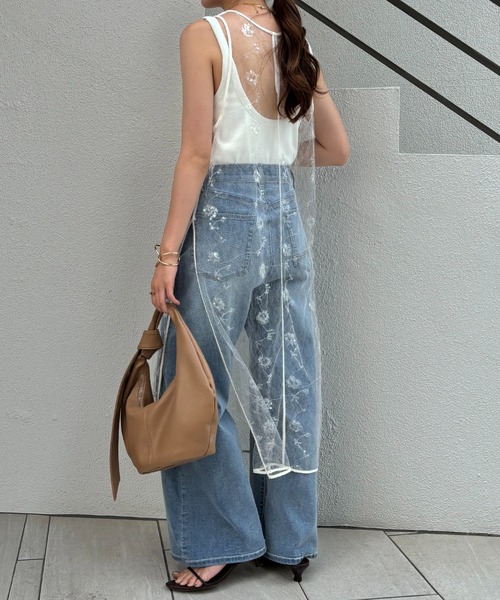 COLLAGE GALLARDAGALANTE（コラージュガリャルダガランテ）の「スパンコールシアーワンピース（ワンピース・レディース・ホワイト/ブラック・FREE）」の4枚目の写真