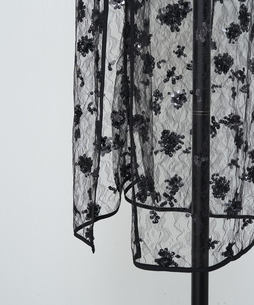 COLLAGE GALLARDAGALANTE（コラージュガリャルダガランテ）の「スパンコールシアーワンピース（ワンピース・レディース・ホワイト/ブラック・FREE）」の21枚目の写真