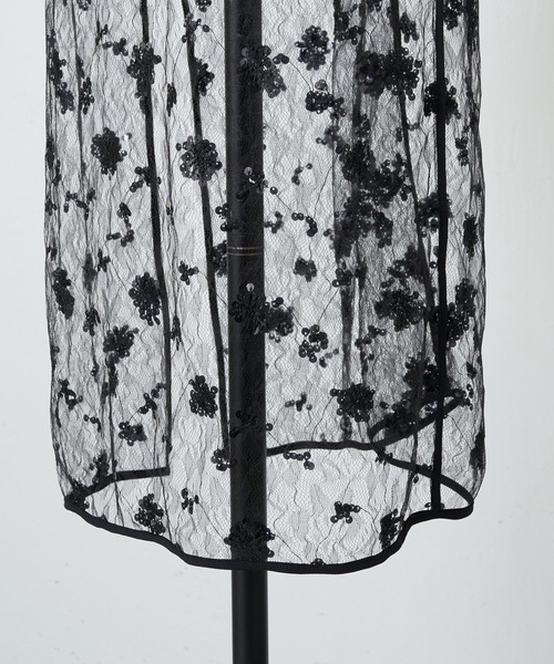 COLLAGE GALLARDAGALANTE（コラージュガリャルダガランテ）の「スパンコールシアーワンピース（ワンピース・レディース・ホワイト/ブラック・FREE）」の22枚目の写真