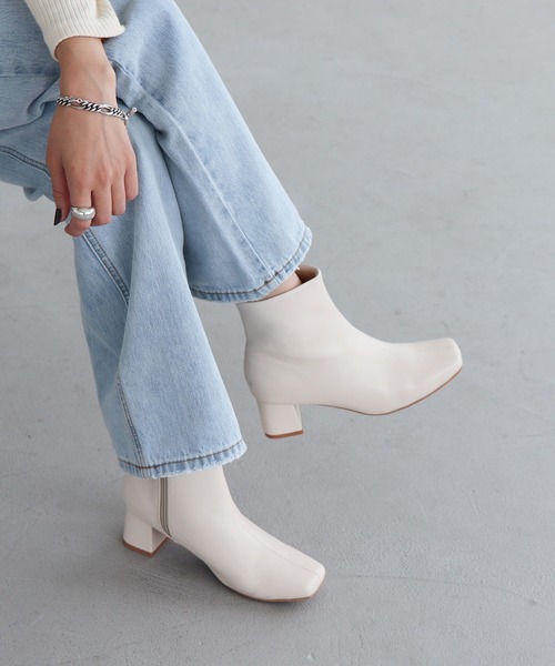 EVOL（イーボル）の「【EVOL】ソフトスクエアショートブーツ IX5473（ブーツ・レディース・ブラック/アイボリー/ブラック系その他/シルバー/モカ・LL/S/L/M）」の12枚目の写真