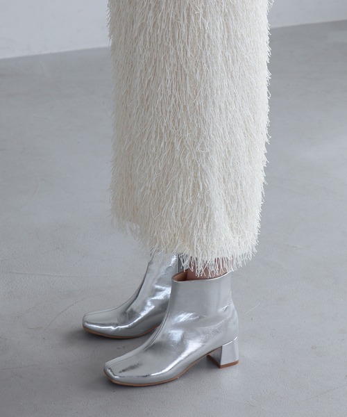 EVOL（イーボル）の「【EVOL】ソフトスクエアショートブーツ IX5473（ブーツ・レディース・ブラック/アイボリー/ブラック系その他/シルバー/モカ・LL/S/L/M）」の14枚目の写真