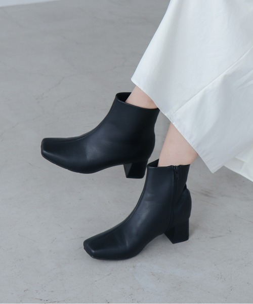 EVOL（イーボル）の「【EVOL】ソフトスクエアショートブーツ IX5473（ブーツ・レディース・ブラック/アイボリー/ブラック系その他/シルバー/モカ・LL/S/L/M）」の6枚目の写真