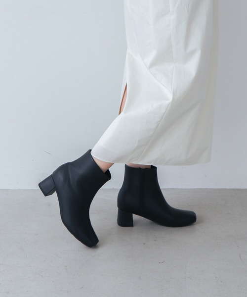 EVOL（イーボル）の「【EVOL】ソフトスクエアショートブーツ IX5473（ブーツ・レディース・ブラック/アイボリー/ブラック系その他/シルバー/モカ・LL/S/L/M）」の8枚目の写真