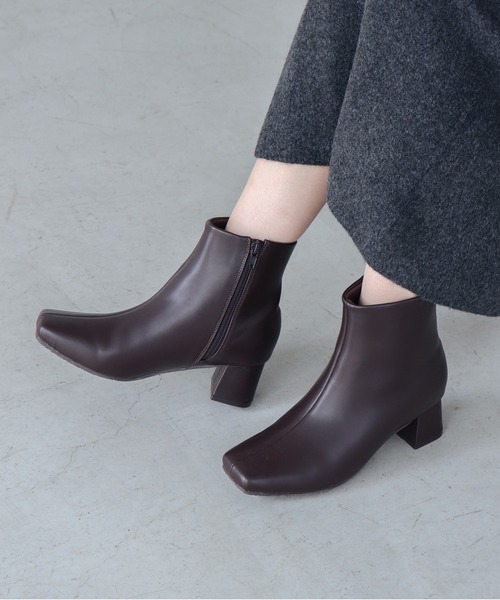 EVOL（イーボル）の「【EVOL】ソフトスクエアショートブーツ IX5473（ブーツ・レディース・ブラック/アイボリー/ブラック系その他/シルバー/モカ・LL/S/L/M）」の18枚目の写真