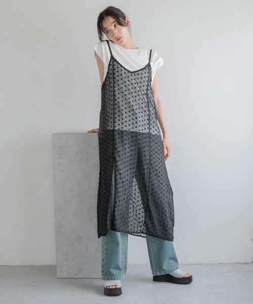 LOWRYS FARM（ローリーズファーム）の「ガラシアーキャミワンピ 131998（ワンピース・レディース・ホワイト/ブラック/ブラック系その他・FREE）」の11枚目の写真