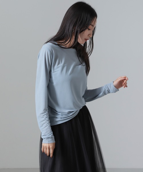NANO universe(ナノユニバース)の「メローシアーカットトップス(Tシャツ/カットソー・レディース・ブルー/ブラック/ホワイト・FREE)」の6枚目の写真
