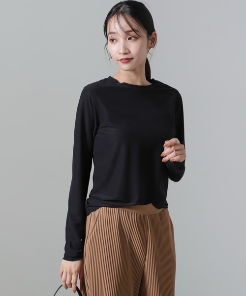 NANO universe(ナノユニバース)の「メローシアーカットトップス(Tシャツ/カットソー・レディース・ブルー/ブラック/ホワイト・FREE)」の13枚目の写真