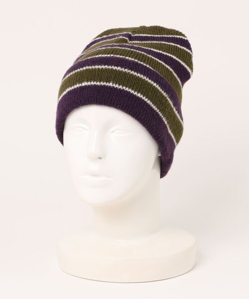 jouetie（ジュエティ）の「マルチボーダービーニー（ニットキャップ/ビーニー・レディース・ブルー/パープル・FREE）」の4枚目の写真