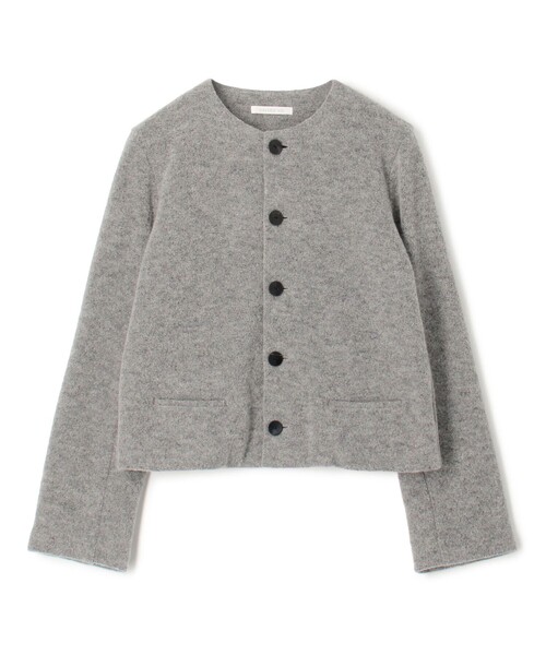 ファインブークレー クルーネックジャケット（ノーカラージャケット