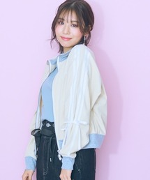 marun（マルン）の「＜大きいサイズ＞ リボンラインコーデュロイトラックジャケット marun（ブルゾン）」