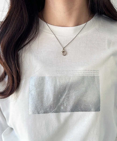 GeeRA(ジーラ)の「アソートロゴプリントロンT(Tシャツ/カットソー・レディース・チャコール/オフホワイト/ホワイト系その他/チャコールグレー・MEDIUM/LARGE)」の12枚目の写真