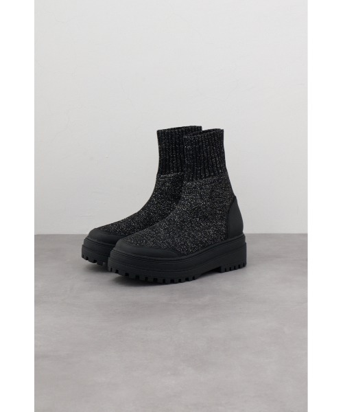 AZUL by moussy(アズールバイマウジー)の「ラメトラックソールソックスブーツ(ブーツ・レディース・ブラック/グレー・SMALL/MEDIUM/LARGE)」の2枚目の写真