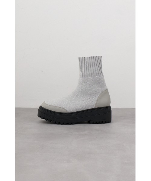 AZUL by moussy(アズールバイマウジー)の「ラメトラックソールソックスブーツ(ブーツ・レディース・ブラック/グレー・SMALL/MEDIUM/LARGE)」の14枚目の写真