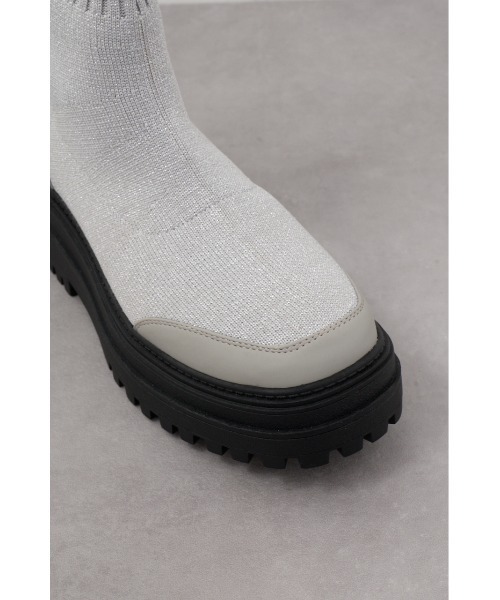 AZUL by moussy(アズールバイマウジー)の「ラメトラックソールソックスブーツ(ブーツ・レディース・ブラック/グレー・SMALL/MEDIUM/LARGE)」の11枚目の写真