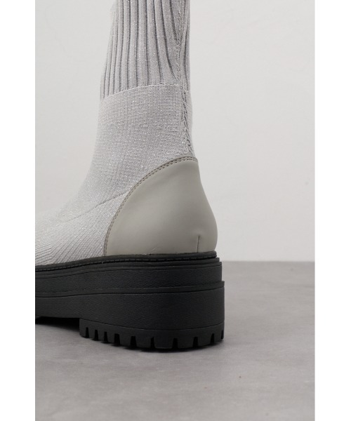 AZUL by moussy(アズールバイマウジー)の「ラメトラックソールソックスブーツ(ブーツ・レディース・ブラック/グレー・SMALL/MEDIUM/LARGE)」の9枚目の写真
