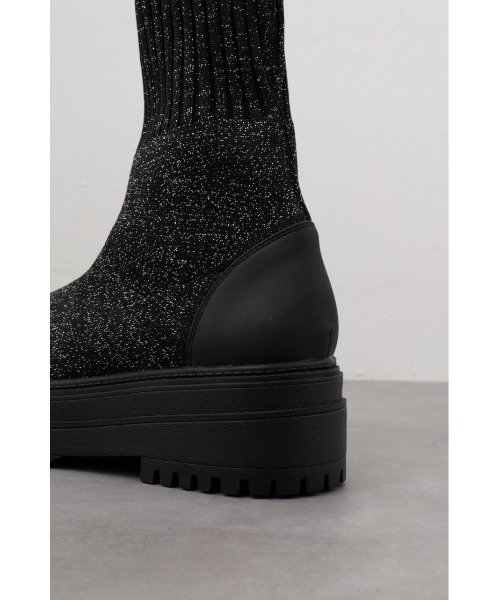 AZUL by moussy(アズールバイマウジー)の「ラメトラックソールソックスブーツ(ブーツ・レディース・ブラック/グレー・SMALL/MEDIUM/LARGE)」の17枚目の写真