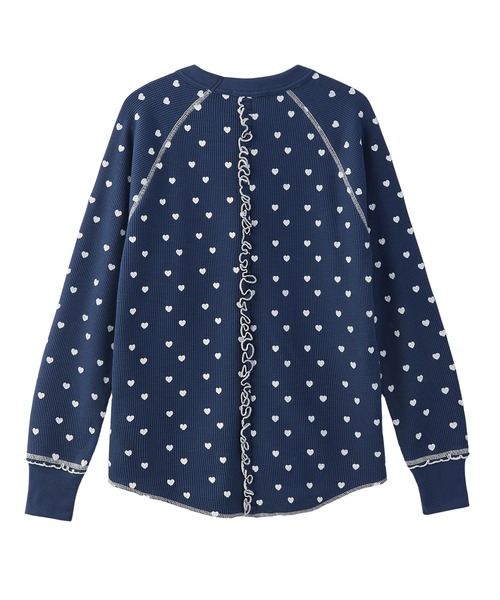 MILKFED.（ミルクフェド）の「HEART WAFFLE TOP（Tシャツ/カットソー・レディース・ネイビー/ブラウン/オフホワイト・ONE SIZE）」の7枚目の写真