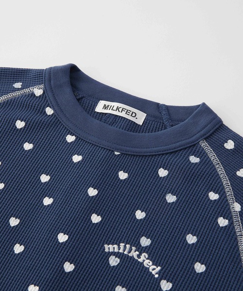 MILKFED.（ミルクフェド）の「HEART WAFFLE TOP（Tシャツ/カットソー・レディース・ネイビー/ブラウン/オフホワイト・ONE SIZE）」の8枚目の写真