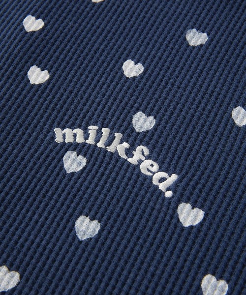MILKFED.（ミルクフェド）の「HEART WAFFLE TOP（Tシャツ/カットソー・レディース・ネイビー/ブラウン/オフホワイト・ONE SIZE）」の9枚目の写真