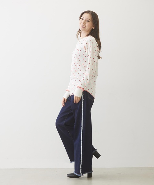 MILKFED.（ミルクフェド）の「HEART WAFFLE TOP（Tシャツ/カットソー・レディース・ネイビー/ブラウン/オフホワイト・ONE SIZE）」の22枚目の写真