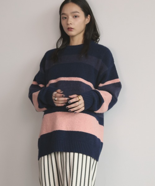 MERLOT(メルロー)の「マルチボーダールーズニット(ニット/セーター・レディース・その他1/その他2/その他3・FREE)」の21枚目の写真