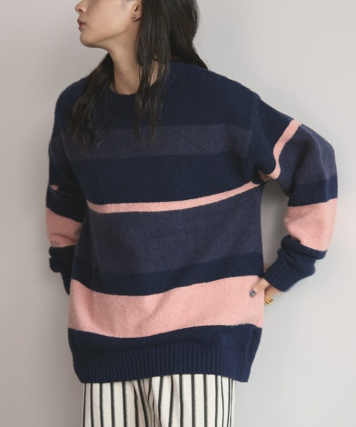 MERLOT(メルロー)の「マルチボーダールーズニット(ニット/セーター・レディース・その他1/その他2/その他3・FREE)」の22枚目の写真