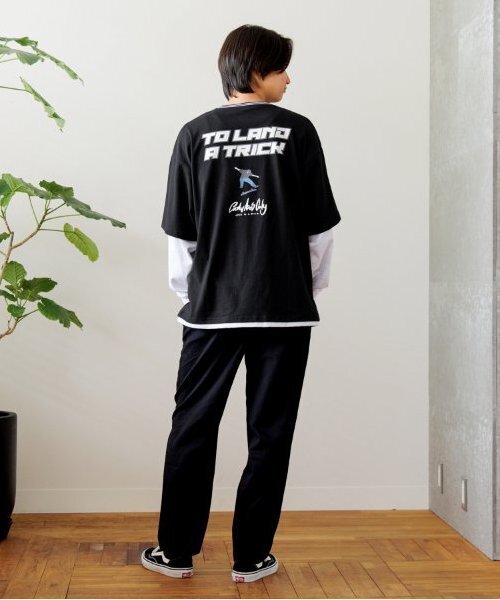 GLAZOS(グラソス)の「【大人向けサイズあり】USAコットン・レイヤードボブプリントビッグ長袖Tシャツ(Tシャツ/カットソー・キッズ・グリーン/ブルー/ブラック・S/M/L/LL)」の8枚目の写真