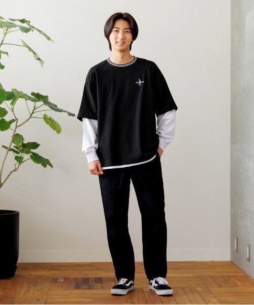 GLAZOS(グラソス)の「【大人向けサイズあり】USAコットン・レイヤードボブプリントビッグ長袖Tシャツ(Tシャツ/カットソー・キッズ・グリーン/ブルー/ブラック・S/M/L/LL)」の9枚目の写真