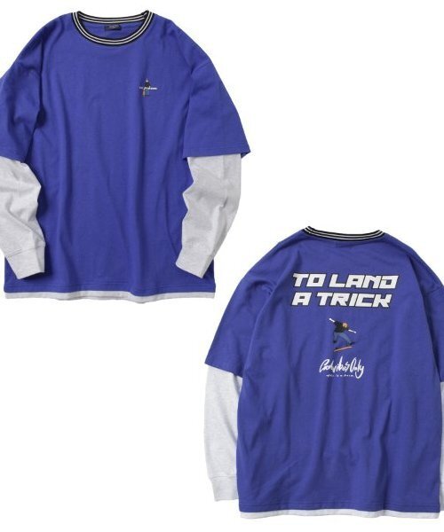 GLAZOS(グラソス)の「【大人向けサイズあり】USAコットン・レイヤードボブプリントビッグ長袖Tシャツ(Tシャツ/カットソー・キッズ・グリーン/ブルー/ブラック・S/M/L/LL)」の17枚目の写真