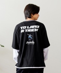GLAZOS | USAコットン・レイヤードボブプリントビッグ長袖Tシャツ(Tシャツ/カットソー)