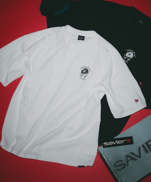 SAVIER(サビアー)の「【SAVIER/サビアー】WALKING DONUTSコラボ ルーズフィットTシャツ(Tシャツ/カットソー・メンズ・ネイビー/ブラック/オフホワイト・MEDIUM/LARGE)」の2枚目の写真