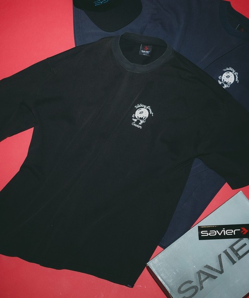 SAVIER(サビアー)の「【SAVIER/サビアー】WALKING DONUTSコラボ ルーズフィットTシャツ(Tシャツ/カットソー・メンズ・ネイビー/ブラック/オフホワイト・MEDIUM/LARGE)」の1枚目の写真