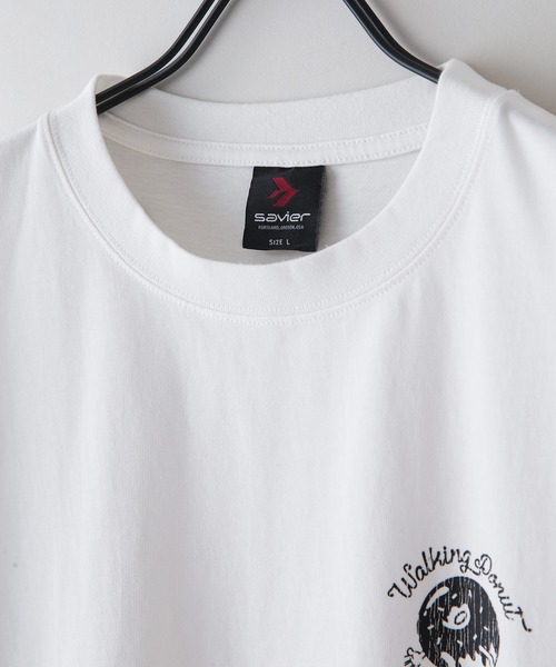 SAVIER(サビアー)の「【SAVIER/サビアー】WALKING DONUTSコラボ ルーズフィットTシャツ(Tシャツ/カットソー・メンズ・ネイビー/ブラック/オフホワイト・MEDIUM/LARGE)」の6枚目の写真
