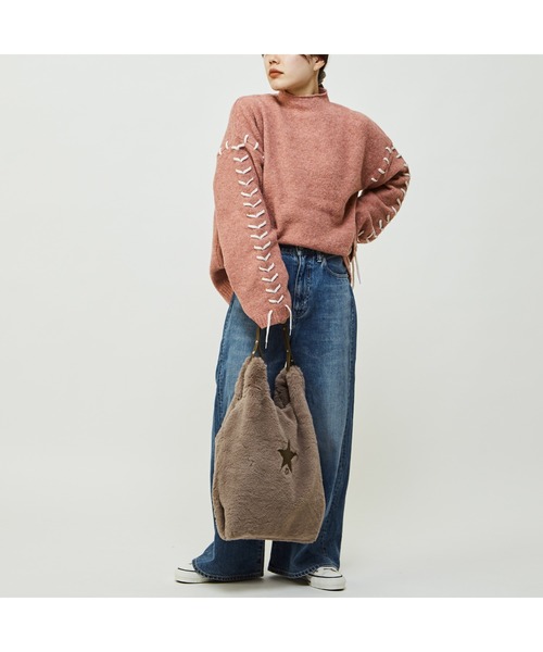 CONVERSE TOKYO(コンバーストウキョウ)の「2WAY ECO-FUR SHOPPING TOTEBAG(トートバッグ・レディース・サックスブルー/チャコールグレー/ベージュ/ブラウン/ピンク・FREE)」の14枚目の写真