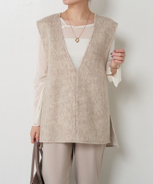 COLLAGE GALLARDAGALANTE（コラージュガリャルダガランテ）の「ブークレベスト（ベスト・レディース・グレー/ベージュ・FREE）」の4枚目の写真