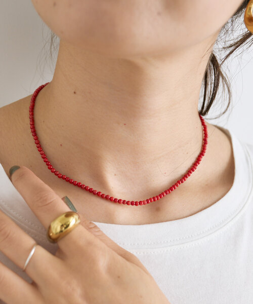 RIVE DROITE（リヴドロワ）の「【カラーでポイントを】STONEショートネックレス（リング・レディース・レッド/ブラック・FREE）」の13枚目の写真