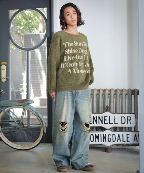 PBLIM（ページボーイリム）の「《UNISEX》シャギーメッセージニット（ニット/セーター・レディース・カーキ/アイボリー/ブルー/グレー/イエロー・FREE）」の10枚目の写真